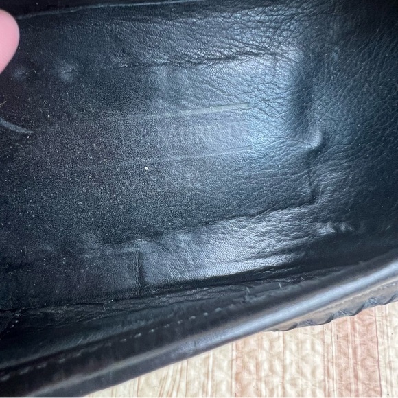 Johnston & Murphy Domani Shoes Size 12 Black Woven Leather Tassel Loafers Italy - Picture 10 of 12